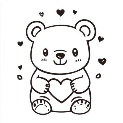 sticker autocollant ours animaux coeur 3 XK4QV