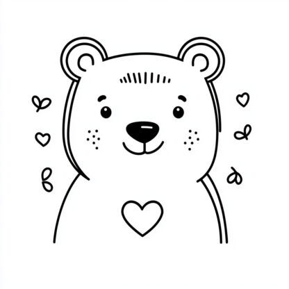 sticker autocollant ours animaux coeur 8 UIOHZ