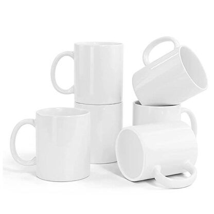 Lot de 6 mugs vierges blancs à sublimer