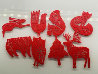 3D lot de 8 Décorations animaux de noël ODII9