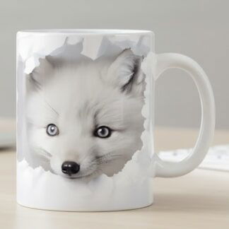 Mug renard blanc en céramique 325 ml (11 oz) 2YOTJ