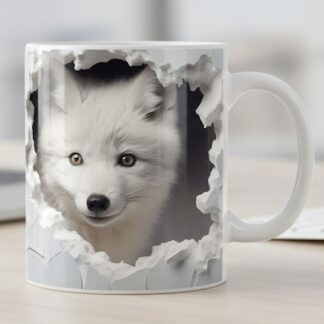 Mug renard blanc en céramique 325 ml (11 oz) ATAAQ