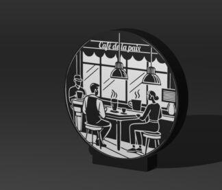 Lampe 3D boîte à lumière café de la paix WUL0Z