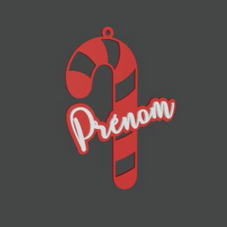 3D Décoration noël avec prénom sucre d’orge BSKW0